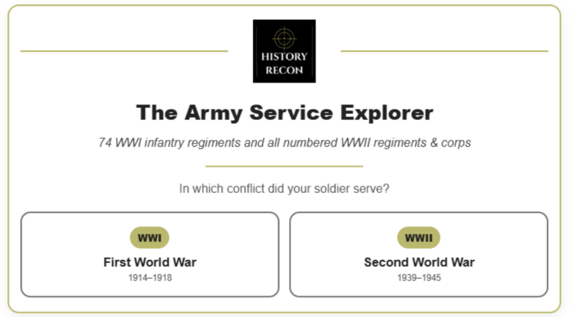 The start up screen for the Army Service Explorer tool