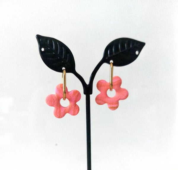 Handgemaakt oorbellen (klei) nr.O4      Nikkelvrij