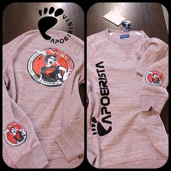 Felpa girocollo Capoeirisista Rossa Melange unisex  SIZE L