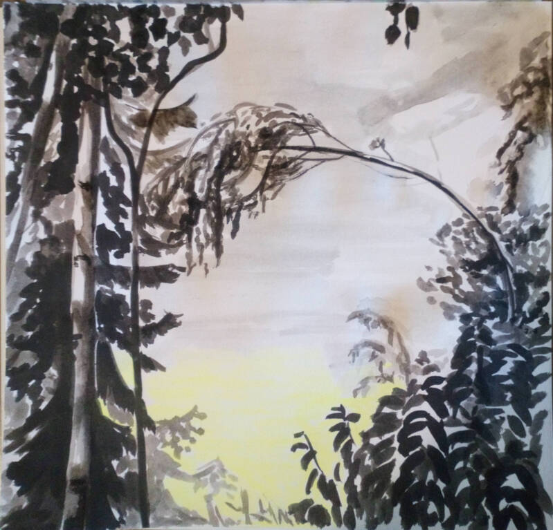 Inkt en kleurpotlood op papier, 25 x 25 cm, 2018