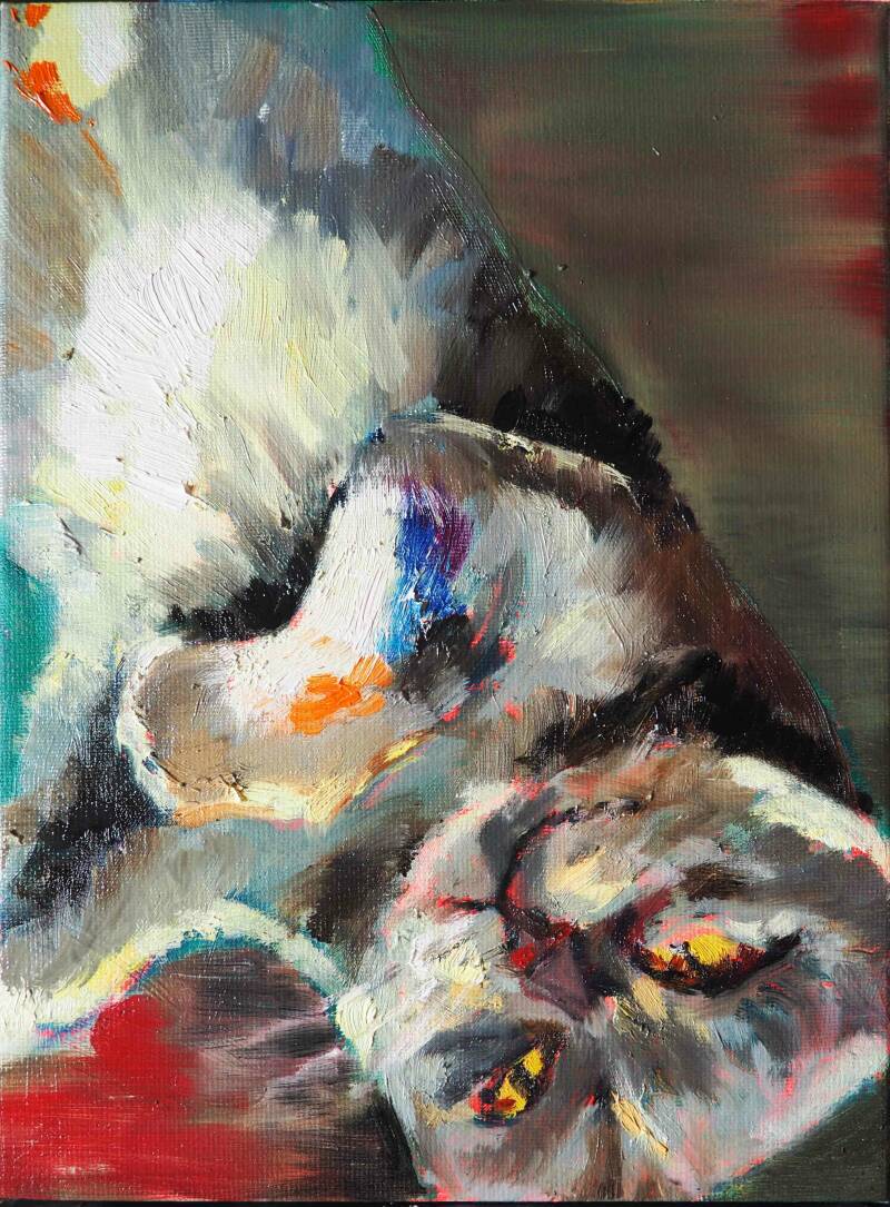 Oh, you ca&#039;n&#039;t help that, we&#039;re all mad here, 17 x 24 cm,Oil on canvas, 2019