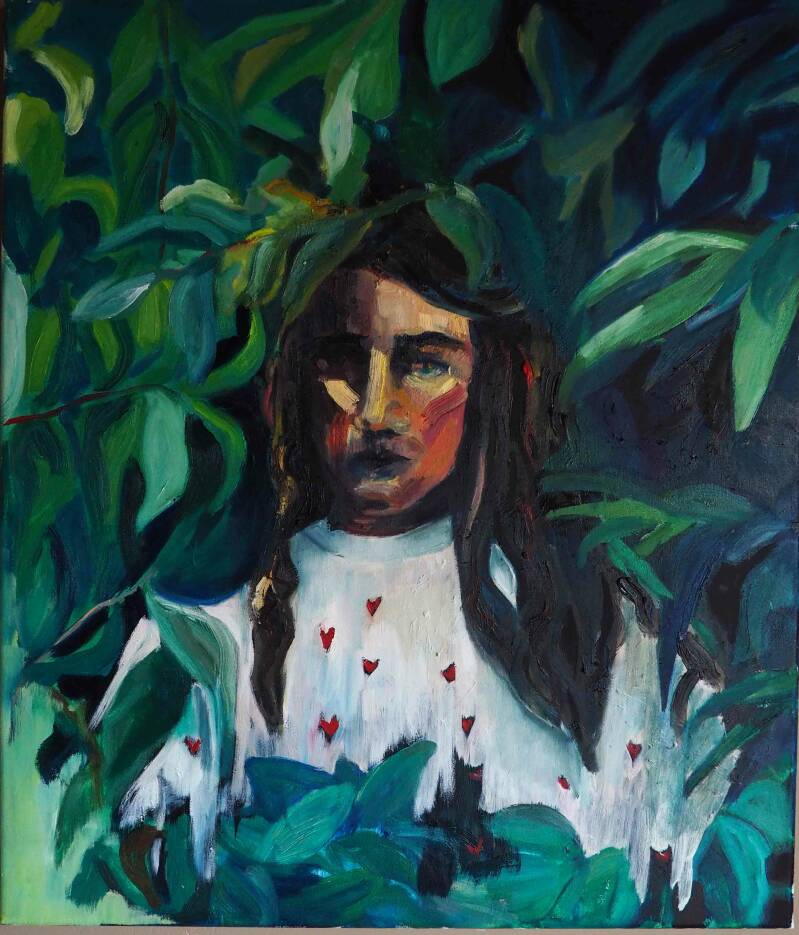 I&#039;ve a right to think, said Alice sharply, 50 x 60 cm, 2019,  Privé collectie