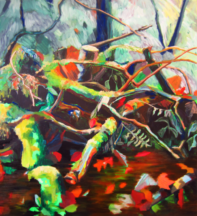 Kreupelhout, 110 x 120 cm,  acryl en olieverf op doek, 2016