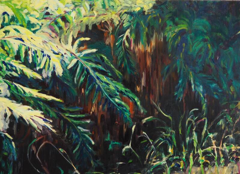 Never once considerd how to get out again, Oil on canvas, 42 x 62 cm, 2019, Privé collectie