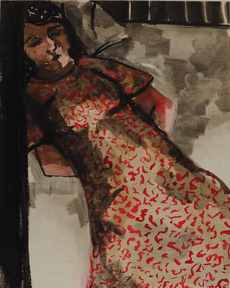 Ecoline en inkt op papier, 16,5 x 21 cm, 2020