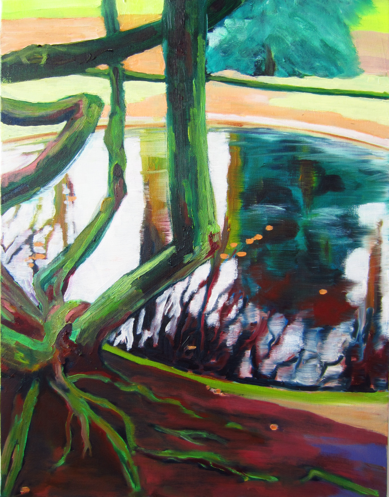Reflection,  acryl en olieverf op doek, 40 x 50 cm, 2016
