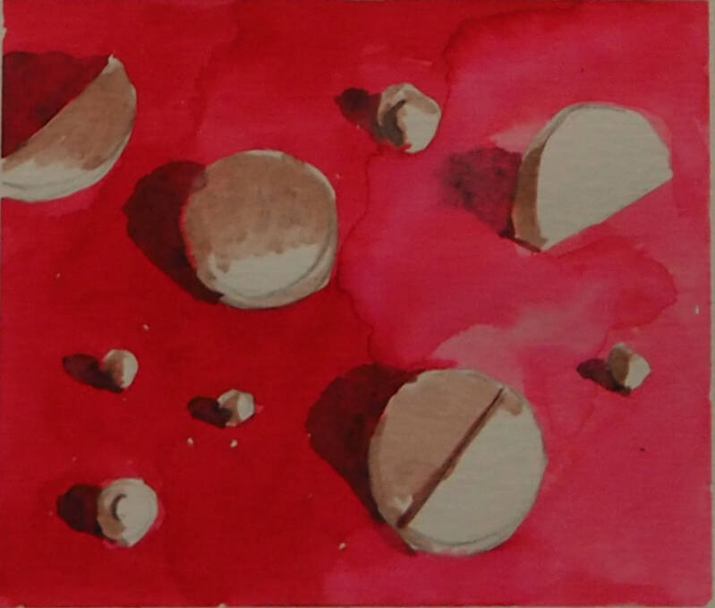 Ecoline op papier, 13 x 10 cm, 2020