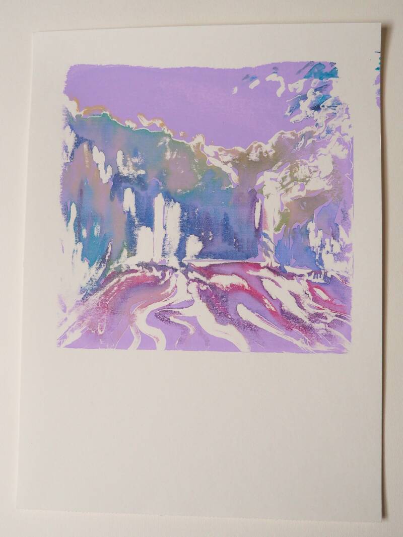 De waarheid is zoek, 29,7 x 42 cm, Monotype in acryl, 3/3, 2026