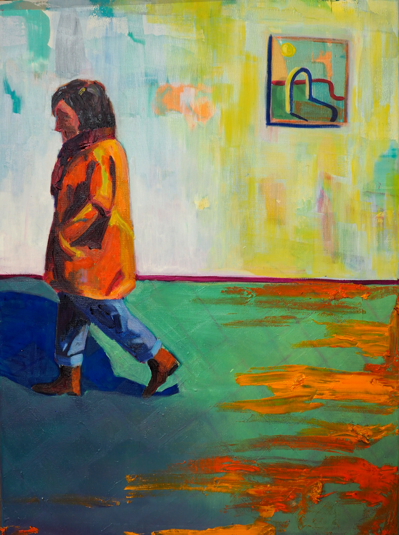 Erdoorheen, 45 x 60 cm, acryl en olieverf op doek, 2023, Bernice Art collectie