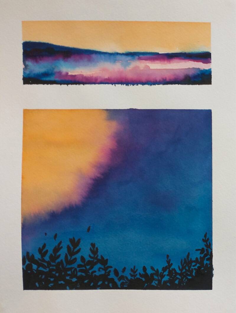 acryl and ecoline on papier, 24 x 32 cm