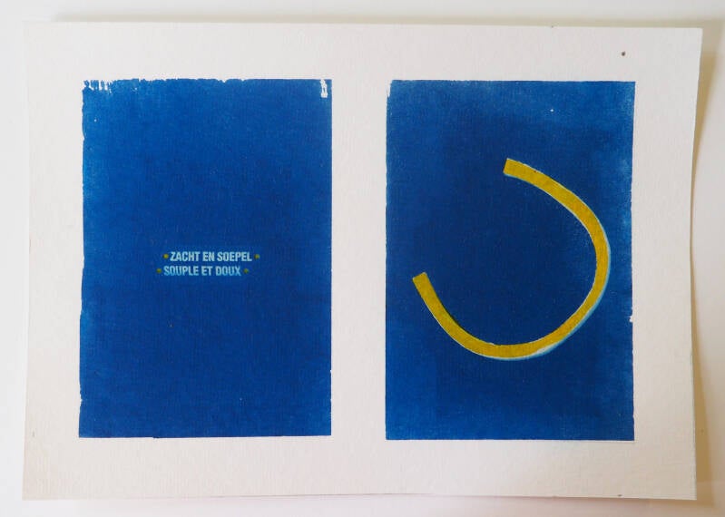 Kaasrandje, cyanotype en acrylinkt op papier, 30,5 x 21, 5cm, 2026