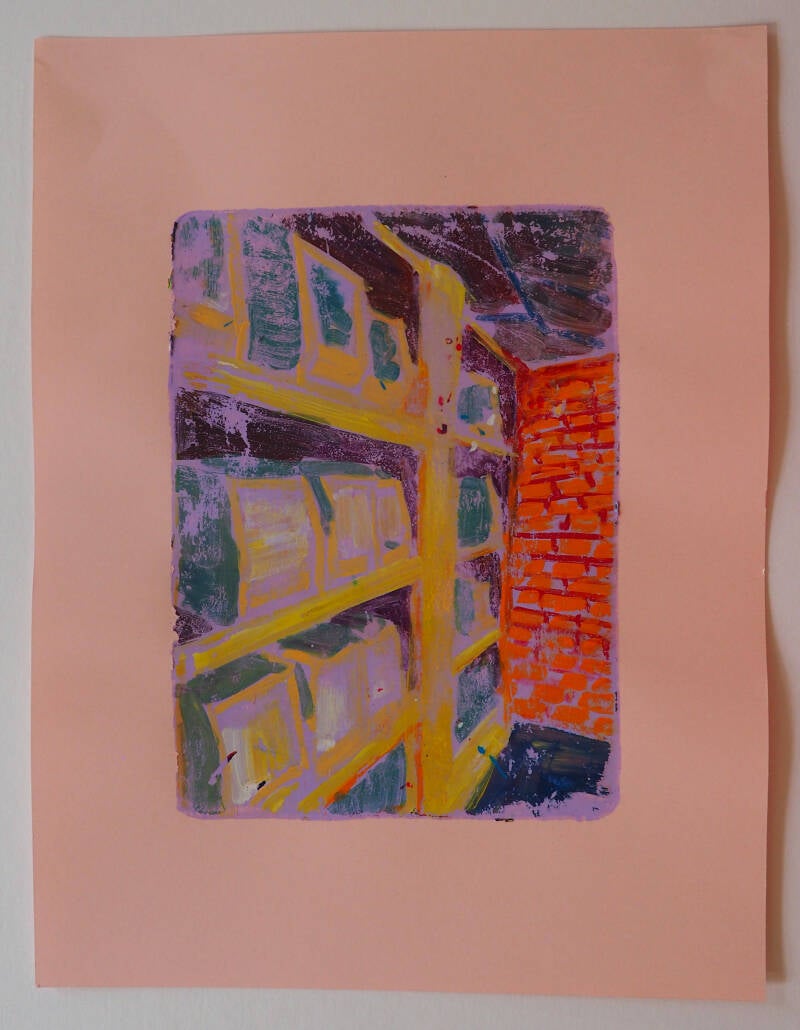 Kotje in kotje in kotje, monotype in acryl, 21 x 29,7 cm, 2026