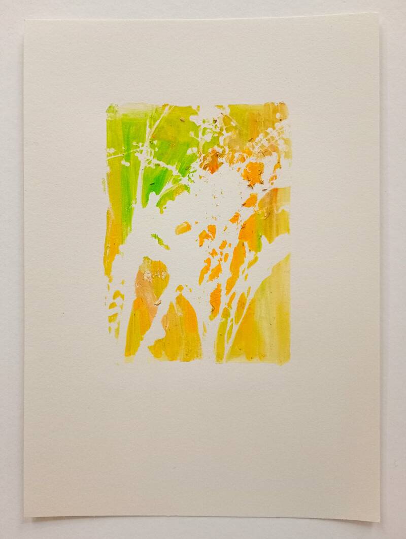 Monotype in acryl op papier, 21 x 29,7 cm, 2026
