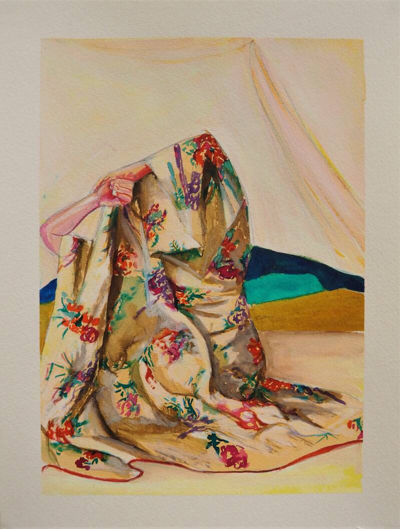 ecoline and acryl ink on paper, 24 x 32 cm