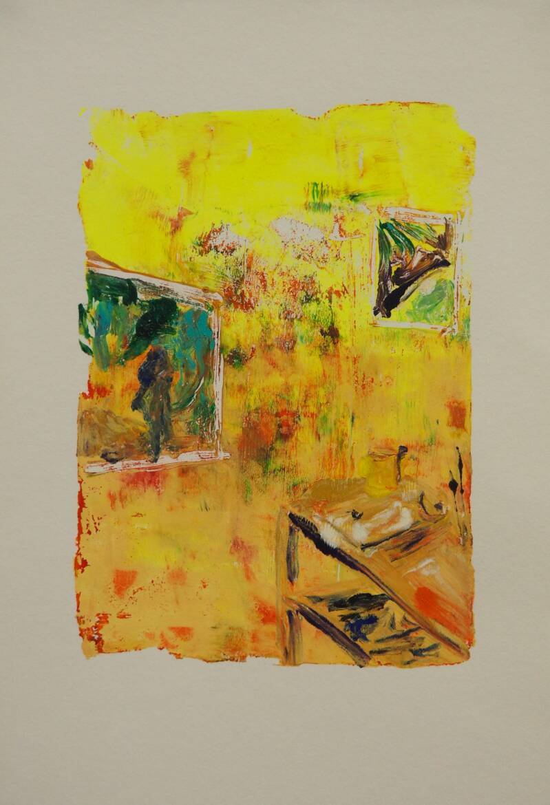 Monotype in acryl, Atelier KASK, 14,8 x 21 cm