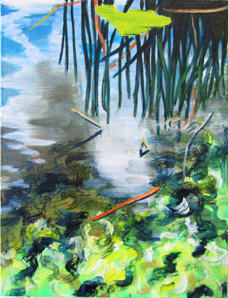 Reflection,  acryl en olieverf op doek, 30 x 40 cm, 2016