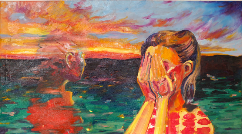 weerzi(e)n, 40 x 70 cm, olieverf op doek, 2024