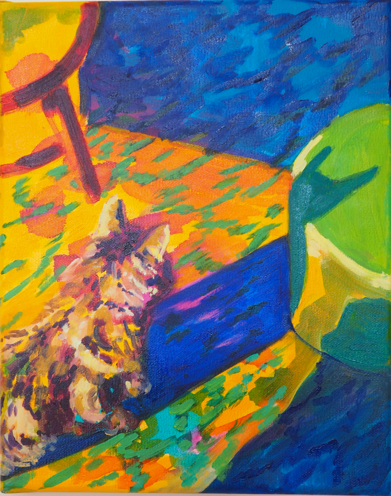 Zonovergoten, Acryl en olieverf op doek,24 x 30 cm, 2026