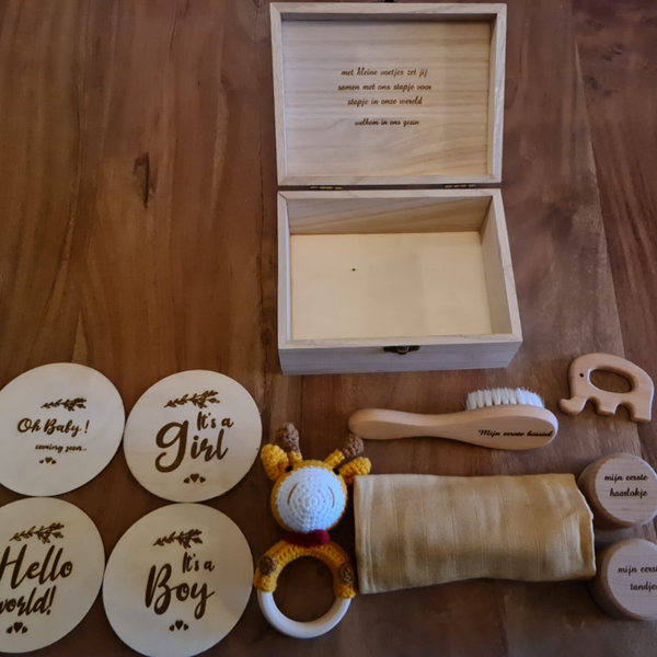 Kraamcadeaubox met Foto of tekst mogelijkheid