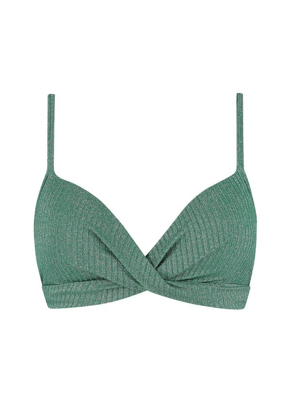 Beachlife Bikini Top Green Glitter