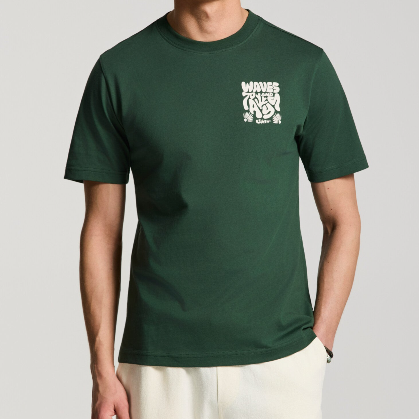 Shiwi Heren T-Shirt 'Liam' Green Leaf