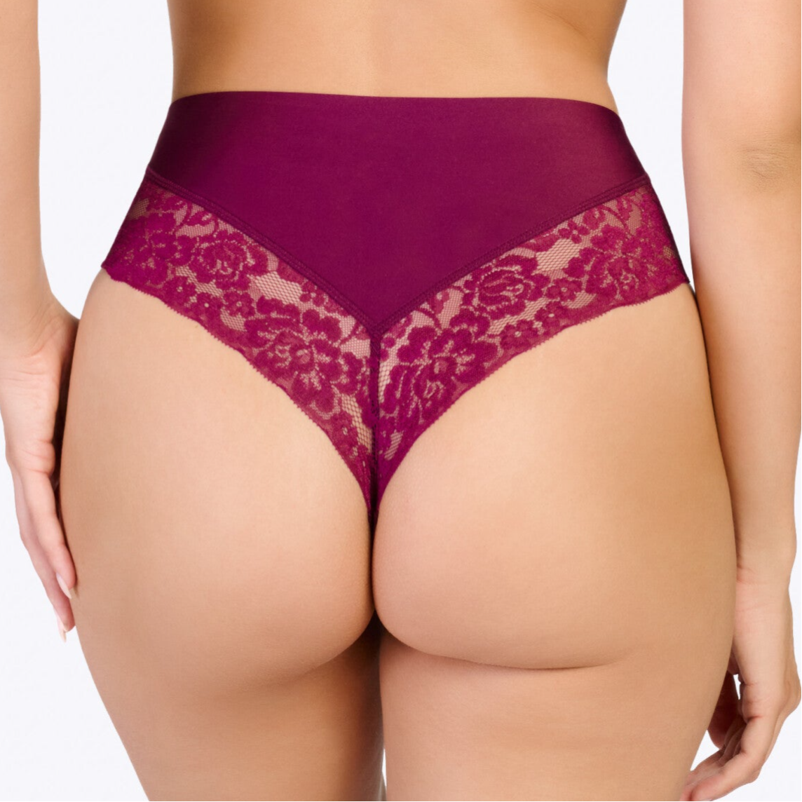 ten Cate Dames Brazilian 'Highwaist Lace' Cherry Burgundy