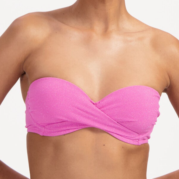 Beachlife Bikini Top 'Bandeau' Pink Shimmer