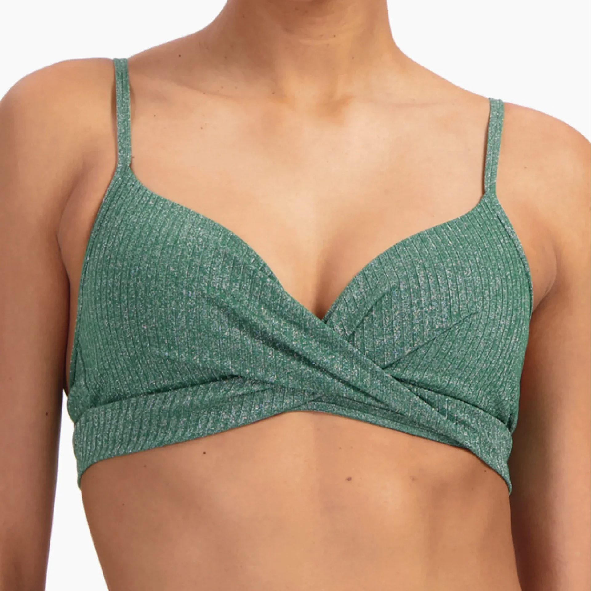 Beachlife Bikini Top Green Glitter