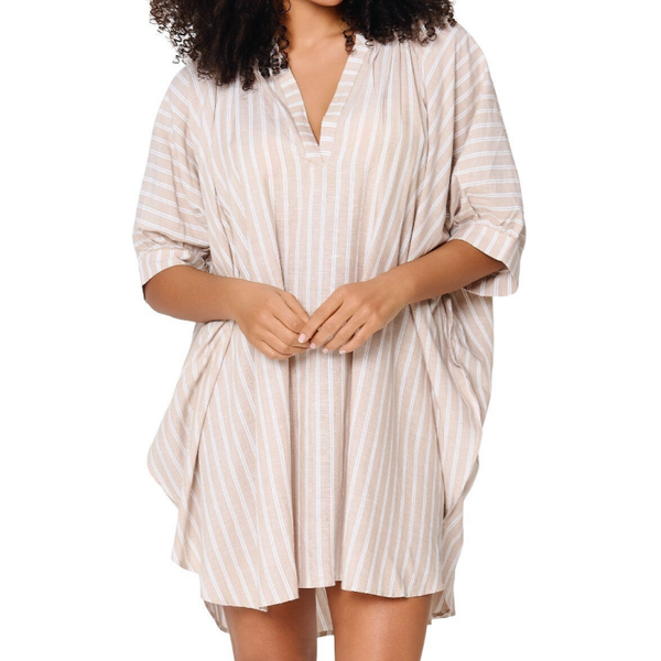 LingaDore Tuniek Dark Beige Stripe