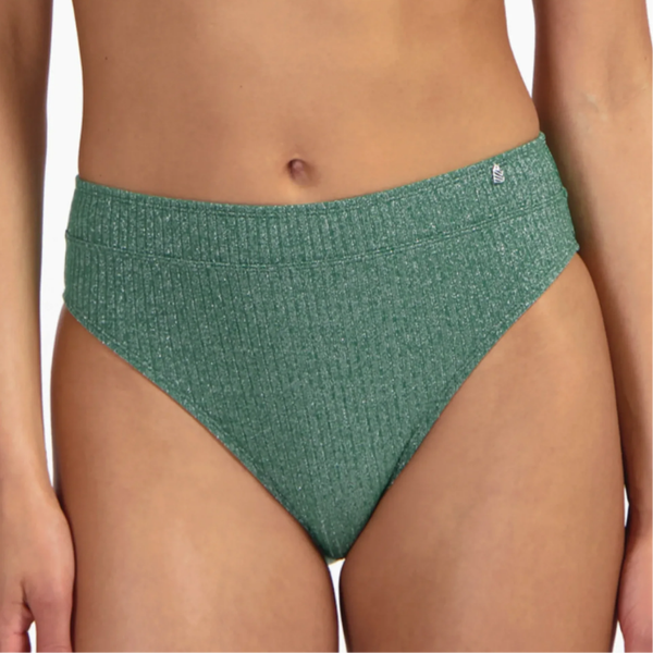 Beachlife Bikini Slip 'Highwaist' Green Glitter