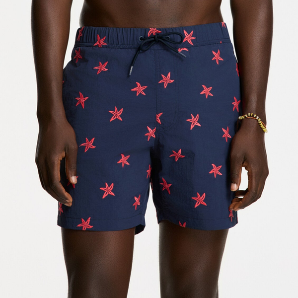 Shiwi Heren Zwembroek 'Nick' Blue Navy Starfish Embro