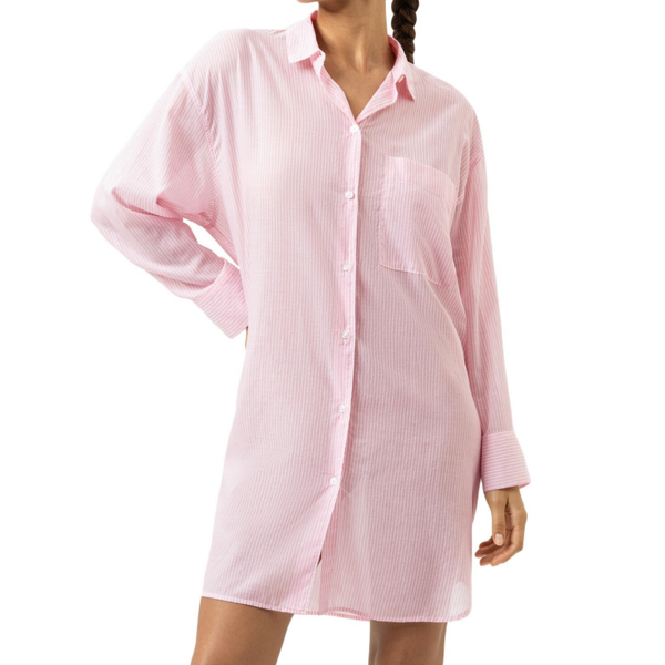 Mey Dames Nachthemd 'Cotton Stripes' Soft Pink