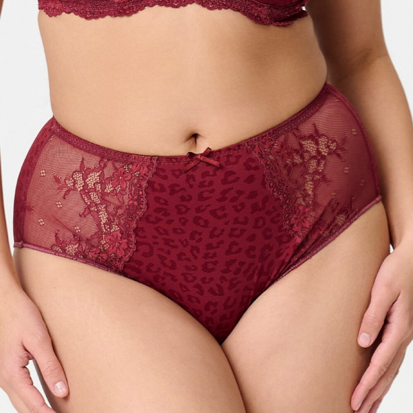 LingaDore Taille Slip 'Daily' Ruby Wine Jacquard