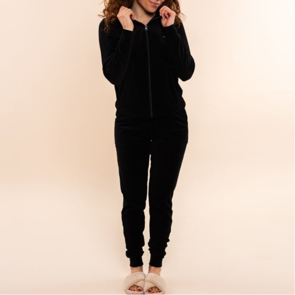 Charlie Choe Dames Huispak Velours Black