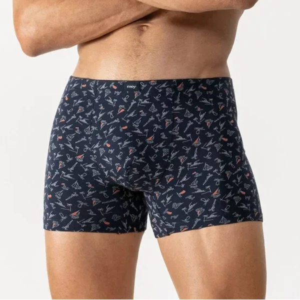 Mey Heren Boxershort 'Small Ship' Yacht Blue