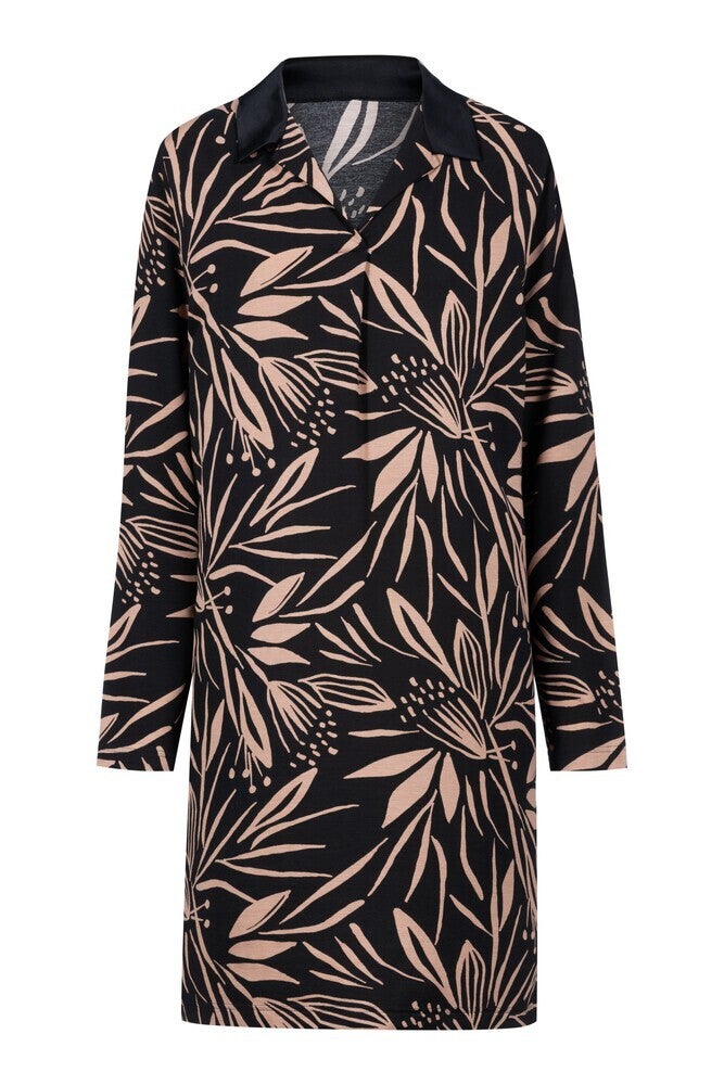 Mey Dames Nachthemd 'Vivid Bloom' Black