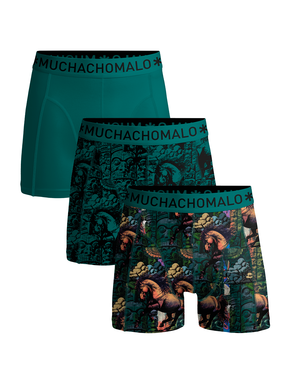 Muchachomalo Heren Boxershorts 3-pack Totemhorse