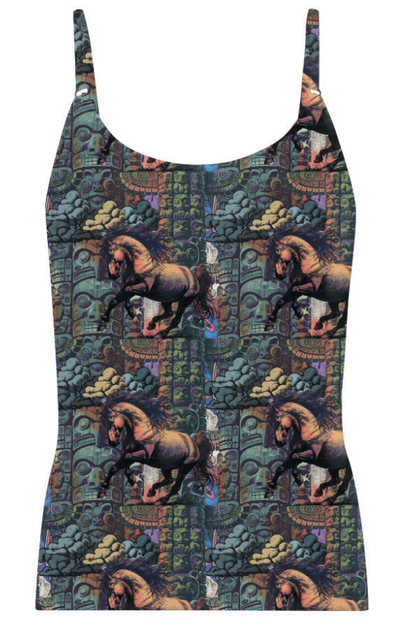 Chicamala Meisjes Spaghetti Shirt Totem Horse