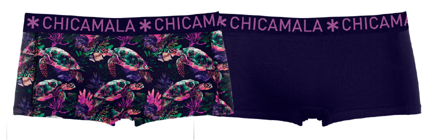 Chicamala Meisjes Boxershort 2-pack Turtle