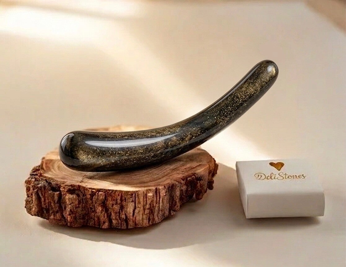 Curved Wand - Golden Obsidian