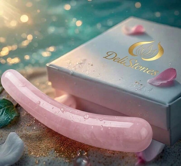 Curved wand - rose quartz