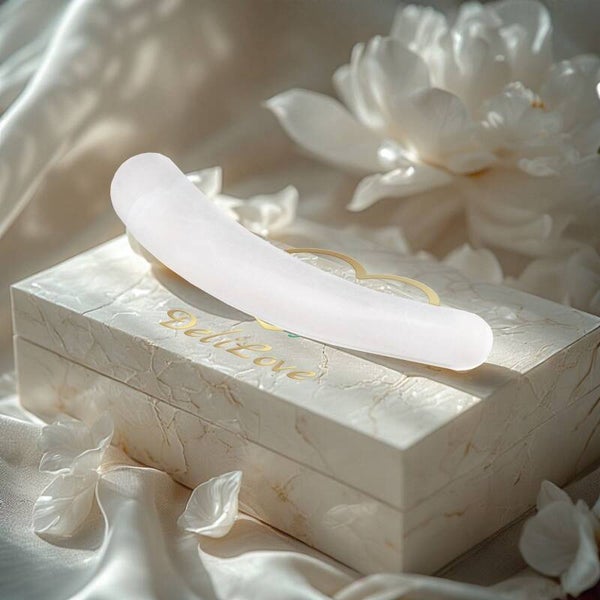 Curved wand - white jade
