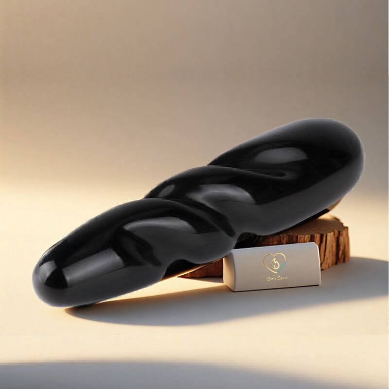 Sculptural wand - black obsidian