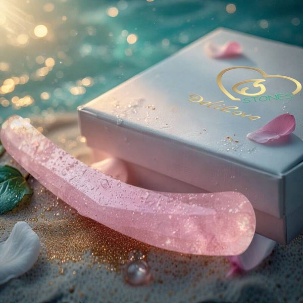 Curved wand - rose quartz
