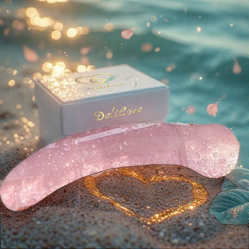 Sculptural curved wand - rose quartz