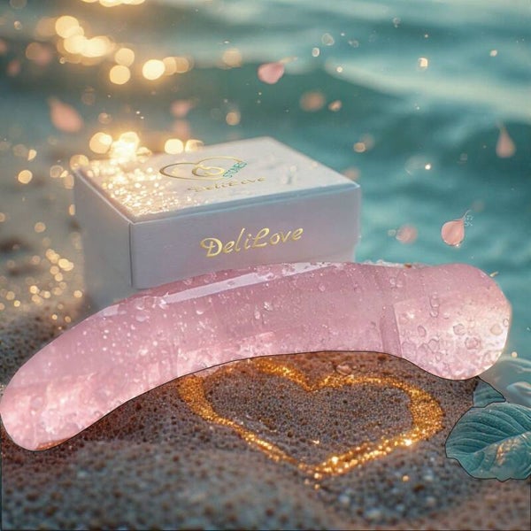 Sculptural curved wand - rose quartz