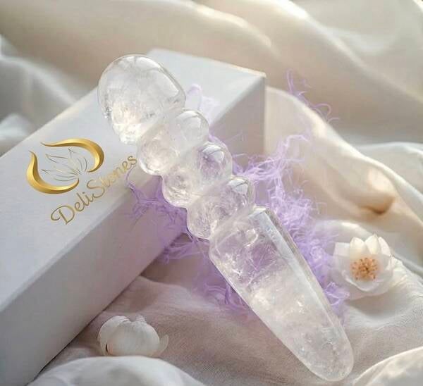 Sculptural wand - rock crystal
