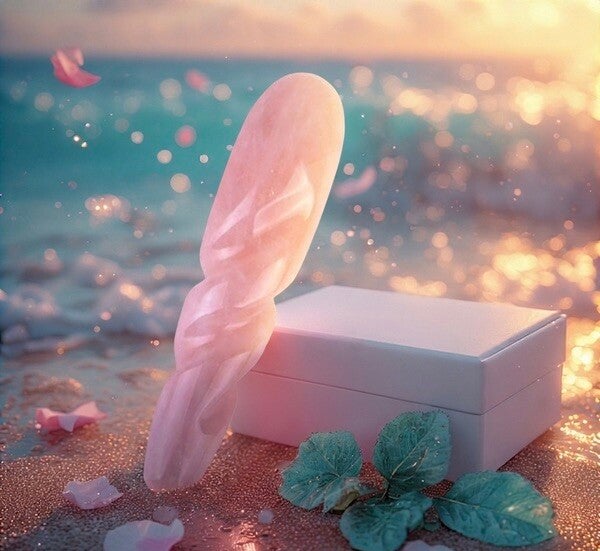 Sculptural wand - rose quartz