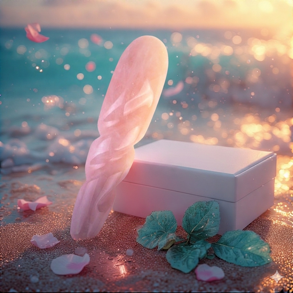 Sculptural wand - rose quartz