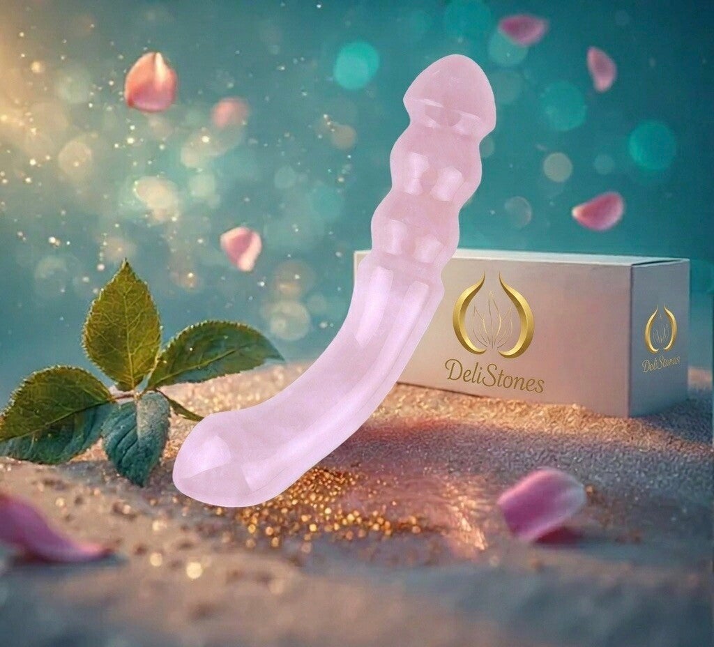 Two-headed wand - rose quartz